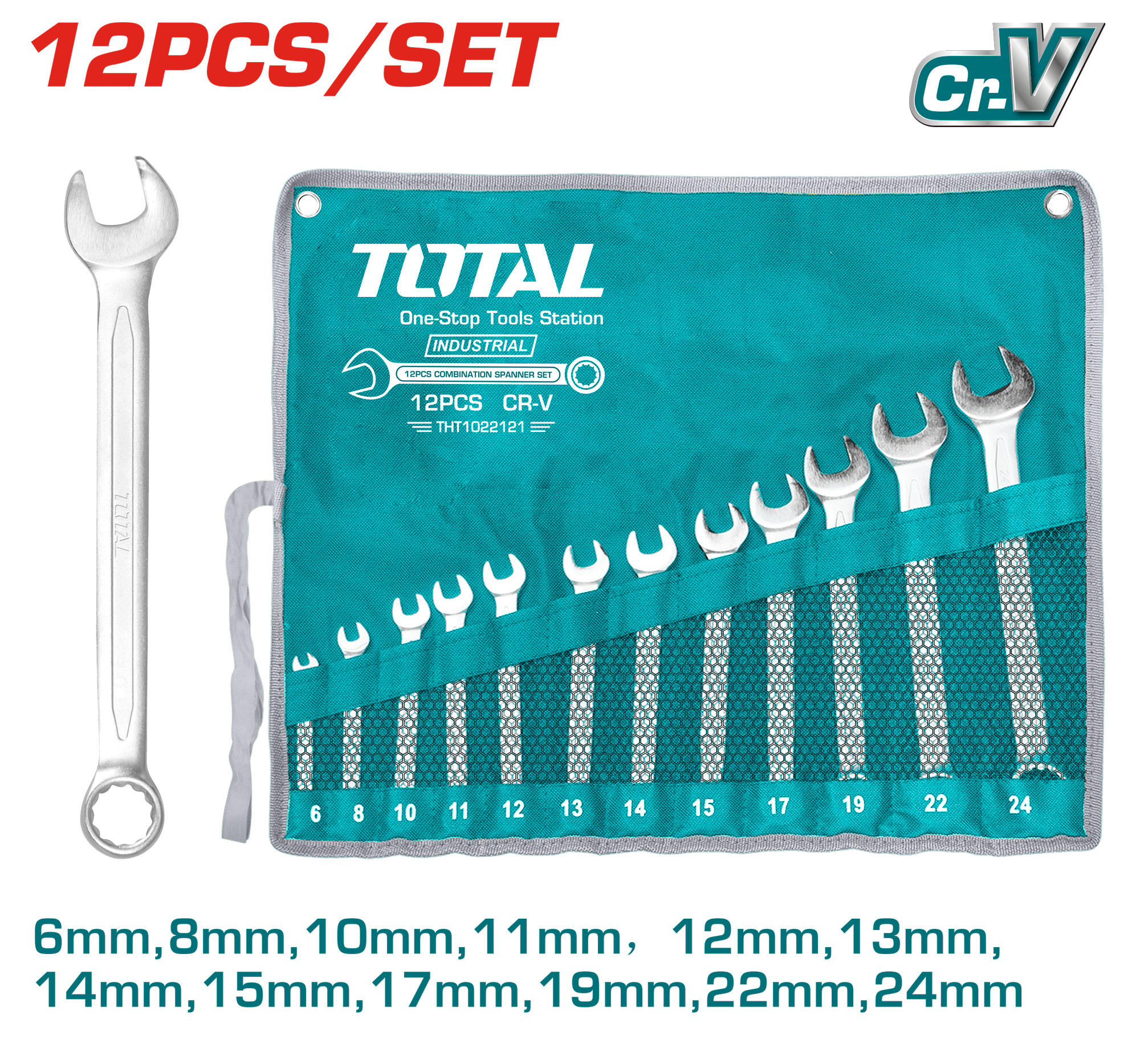 COMBINATION SPANNER SET 12 PCS FROM 6-24 ML